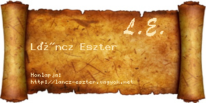 Láncz Eszter névjegykártya